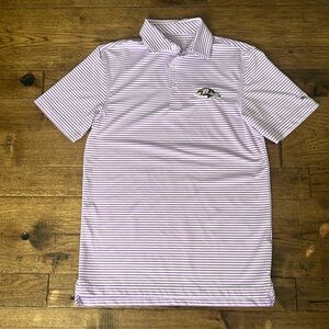 Baltimore Ravens Vineyard Vines Purple/white Striped Performance polo. Size XS